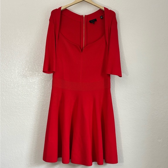 TED BAKER London Woman Sweetheart Neck Fit & Flare Sweater Dress Size: 6/ US14